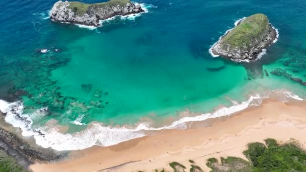 Fernando Noronha Archipelago Volcano Islands Tropical Scenery Summer Scenery Nature — Stock video