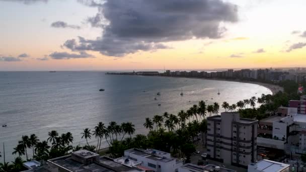 Sunset Város Maceio Alagoas Brazília Látványosságok Északkelet Brazíliában Trópusi Utazás — Stock videók