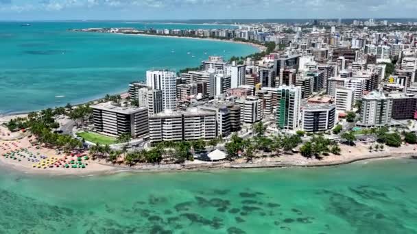 Maceio Alagoas Brasil Lugares Interés Turístico Alagoas Brasil Playa Emblemática — Vídeo de stock