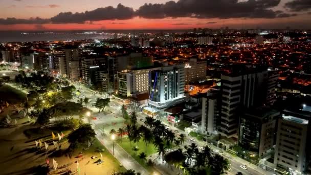 Ciel Couchant Ville Maceio Alagoas Brésil Plage Historique Nord Est — Video