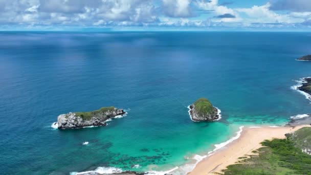 Montagne Vulcaniche Spiaggia Dell Arcipelago Fernando Noronha Brasile Isole Vulcaniche — Video Stock