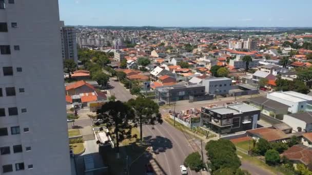 Drone Uitzicht Curitiba Brazilië Straten — Stockvideo