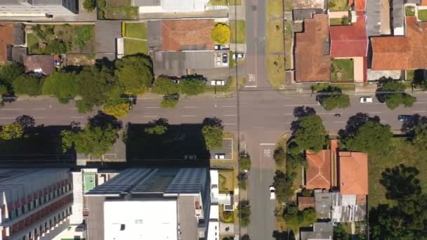 Top Drone View Curitiba Brazil Streets Full Trees — Wideo stockowe