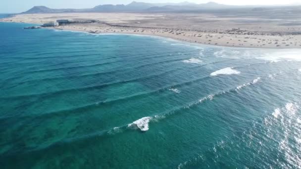 Spain Canary Islands Beach Coralejo — Stock Video