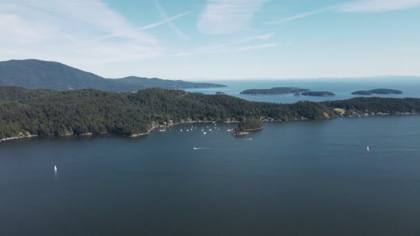 Views Beautiful Islands Peninsulas Stunning Howe Sound Soames Hill Sunshine — Vídeo de stock