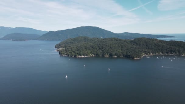 Panoramic View Looking Picturesque Howe Sound Soames Hill Sunshine Coast — Wideo stockowe