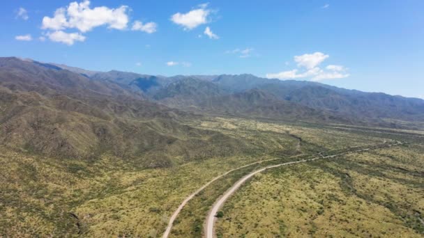 Мендоса Природный Заповедник Путь Через Горную Пустыню Аргентина Воздушный — стоковое видео