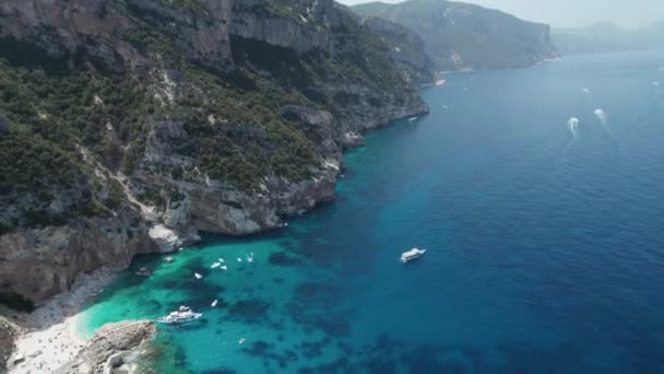 Flygdrönare Video Tropiska Paradiset Havet Medelhavet Sardinien Costa Azzurra — Stockvideo