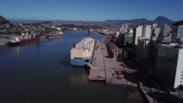 Roll Roll Shipping Porto Vitria Esprito Santo Brasil — Vídeo de stock