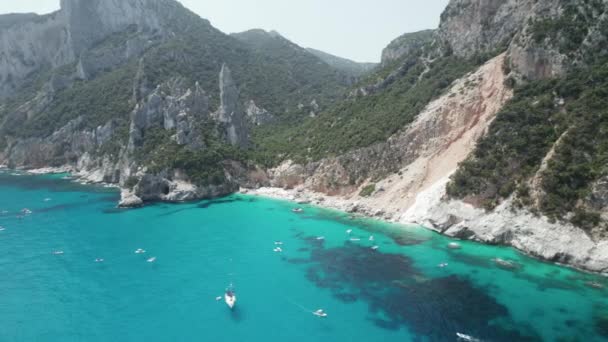 Luchtlandschap Drone Video Van Tropisch Paradijs Turquoise Strand Zee Kliffen — Stockvideo