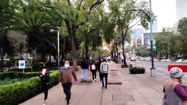 Caminhada Timelapse México Cidade Avenida Principal — Vídeo de Stock