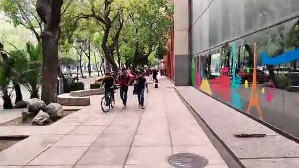 Wandelen Timelapse Langs Reforma Mexico Stad — Stockvideo