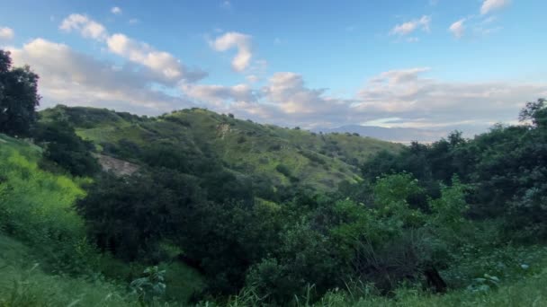 View Betty Dearing Mountain Hiking Trail Side Mountain White Clouds — Stockvideo