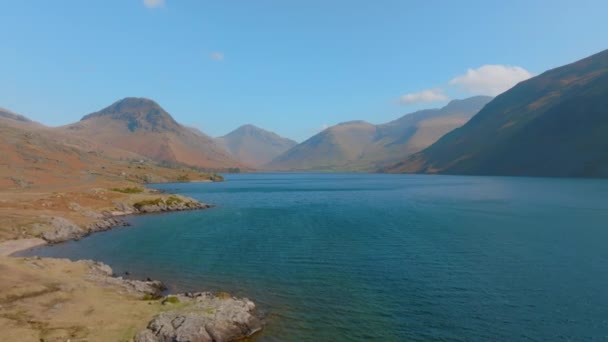 Wastwater Wasdale Head Lake District Unesco National Park Aerial Sunrise — Wideo stockowe