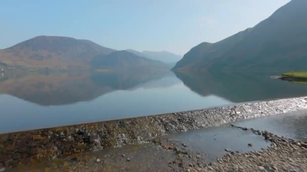 Ennerdale Water Lake District Unesco National Park Aerial Early Morning — Vídeo de stock