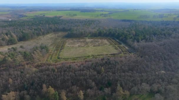 Cawthorne Roman Camp Pickering Aerial Footage North York Moors National — Stock Video