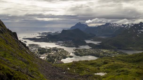 Lofoten Norveç Teki Svolvr Şehri Nin Zaman Kaynağı — Stok video