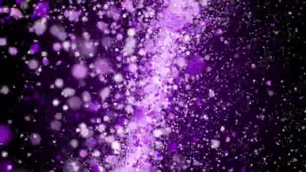 Magická Purpurová Galaxie Prostor Meditace Zářící Částice Tok Bokehs Světla — Stock video
