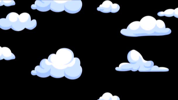 Animation Clouds Moving Black Background — Stock Video