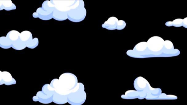 Animasi Awan Bergerak Dari Bawah Atas Latar Belakang Hitam — Stok Video