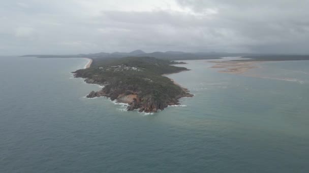 Scenic View Ocean Bustard Bay Lookout Coastal Town Seventeen Seventy — Stock Video