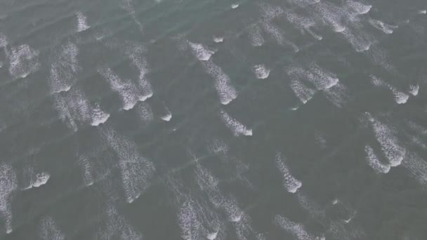 Aerial View Small Waves Rolling Sea Hervey Bay Queensland Australia — Stock videók