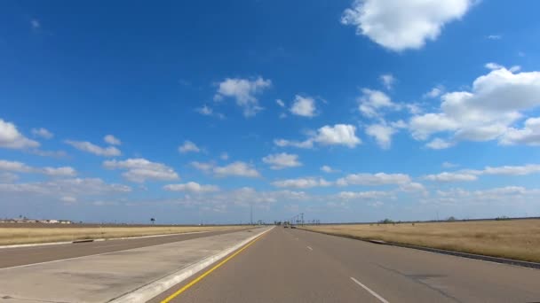 Pov Driving Quiet Highway North Brownsville Texas Sunny Winter Day — 비디오