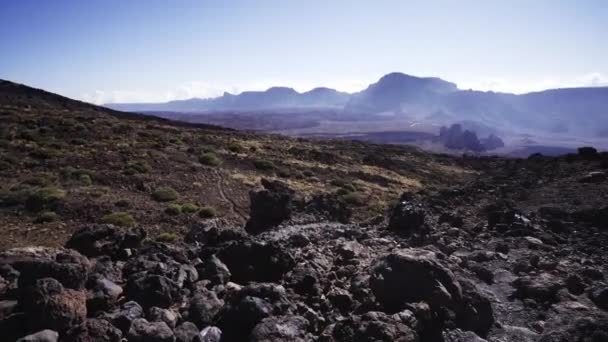 Tierras Áridas Sin Agua Subdesarrolladas Del Parque Del Teide España — Vídeos de Stock