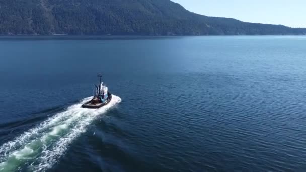 Bogserbåt Kryssning Genom Howe Sound — Stockvideo
