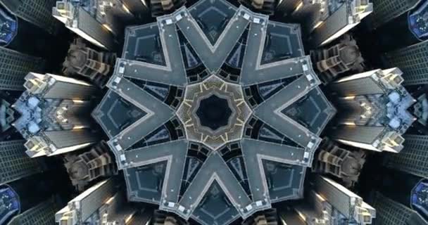 City New York Kaleidoscope Landscape Mandala Animation Graphic Party Background — Wideo stockowe