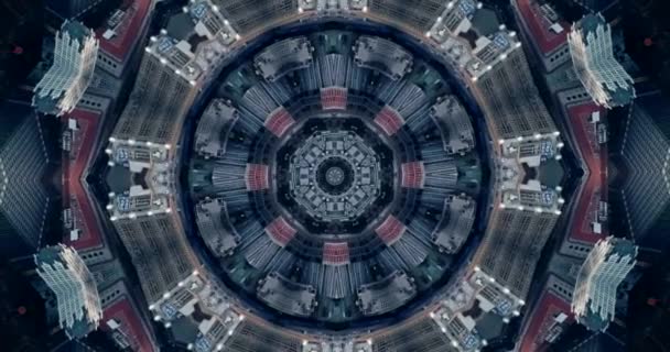 City New York Kaleidoscope Landscape Mandala Animation Graphic Party Background — Wideo stockowe