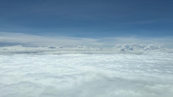 Vue Latérale Poste Pilotage Survolant Des Couches Nuages Blancs Lumière — Video