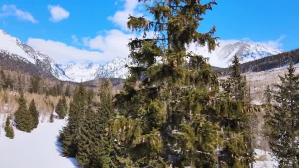 Drone Shot Taken March High Mountains — Wideo stockowe