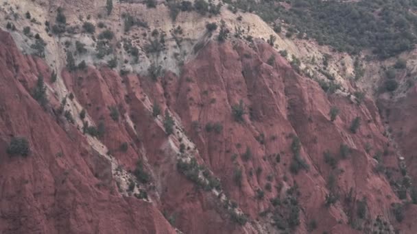 Majestätischer Sandsteinhang Mit Wachsenden Bäumen Marokko Blick Von Der Hand — Stockvideo