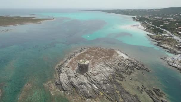 Top View Aerial View Drone Sea Cliff Powerful Sea Waves — стокове відео