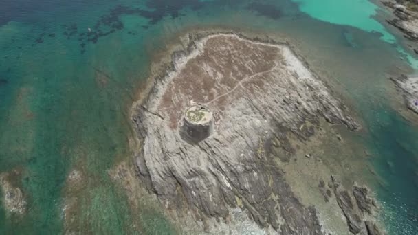 Top View Uitzicht Vanuit Lucht Drone Zee Klif Met Krachtige — Stockvideo