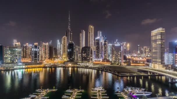 Scatto Serale Del Time Lapse Nel Centro Dubai Emirati Arabi — Video Stock