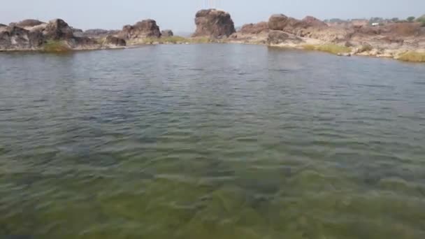 Bella Vista Dall Alto Del Fiume Narmada Gujrat India Circondato — Video Stock