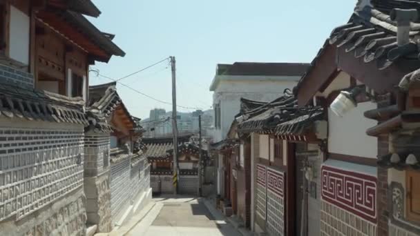 Viajar Por Bukchon Hanok Village Seúl Corea Del Sur Pov — Vídeo de stock