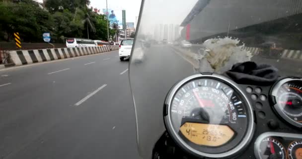 Bike Ride Mumbai City Speedo Meter — Stock Video