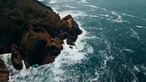 Dron Una Ola Una Costa Ensenada Baja California — Vídeos de Stock