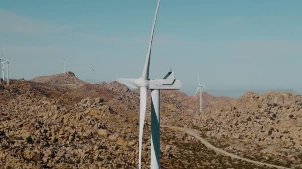 Drone Close Wind Turbine — Stok video