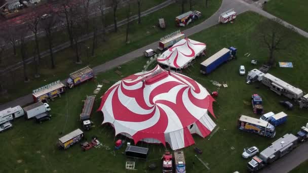 Planeta Circo Temerário Entretenimento Colorido Redemoinho Tenda Caravana Reboque Anel — Vídeo de Stock