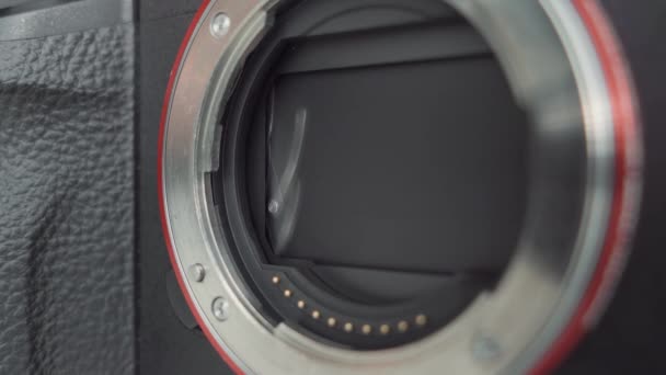 Sluiterbewerking Een Full Frame Camera Continue Schietmodus Extreme Close — Stockvideo