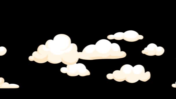Animación Cálidas Nubes Naranjas Moviéndose Izquierda Derecha Con Fondo Negro — Vídeos de Stock