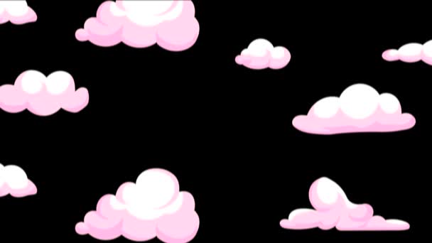 Animazione Soffice Nuvole Rosa Che Muovono Dal Basso Verso Alto — Video Stock