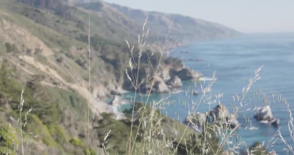 Kaliforniens Kustvalv Från Avlägsen Praire — Stockvideo