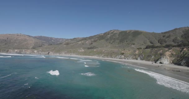 Пейзажі Піщаного Пляжу Big Sur California Стрілянина Canon — стокове відео