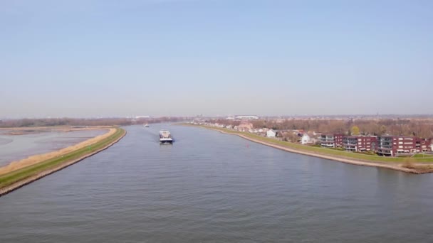 Luftaufnahme Über River Noord Mit Blick Auf Missouri Cargo Containerschiff — Stockvideo