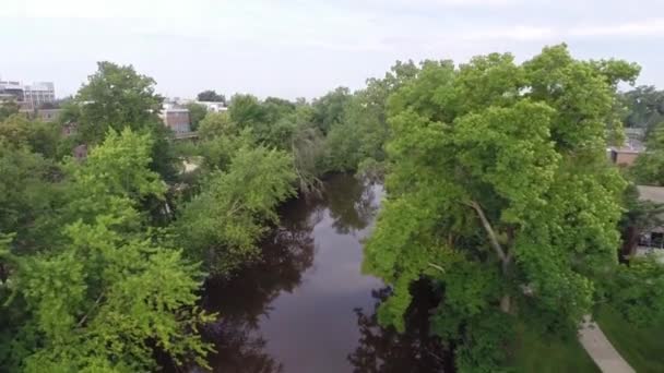 Red Cedar River Aerial Michigan State University — Video